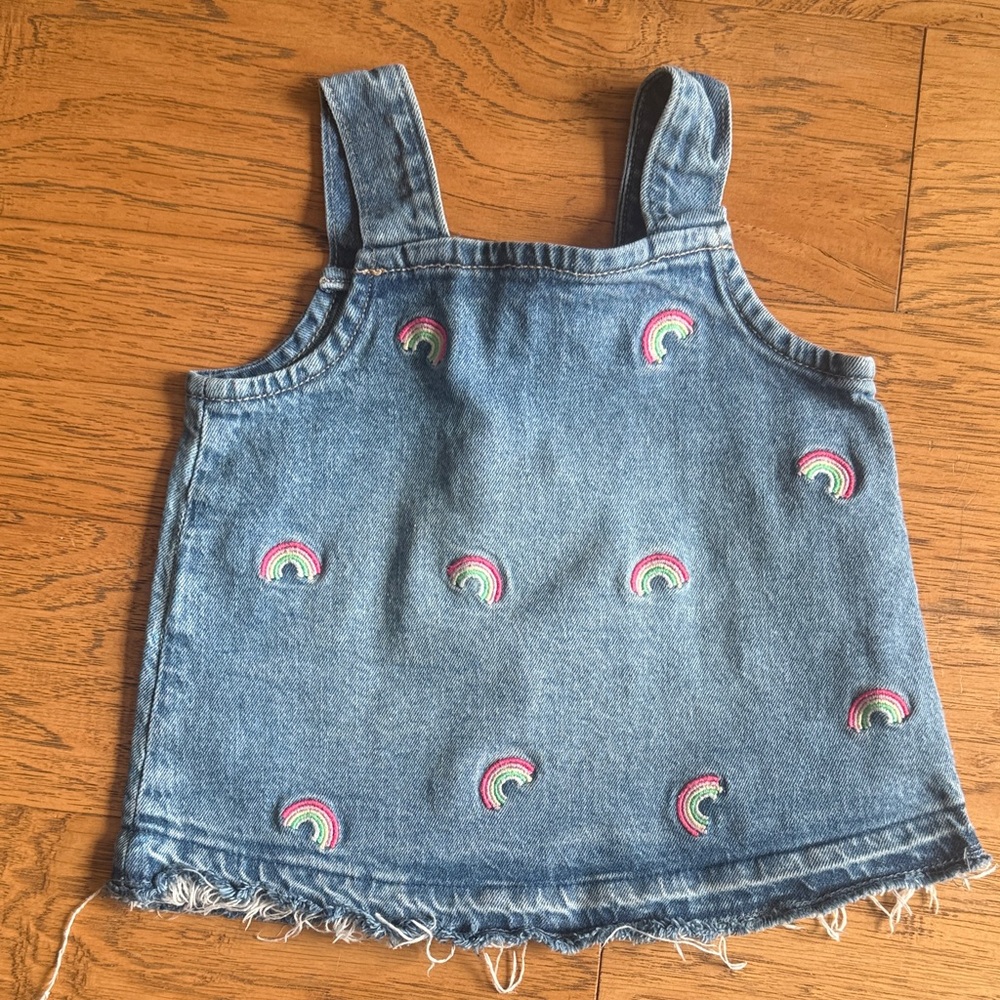 Gap 5T Denim tank with Rainbow Embroidery